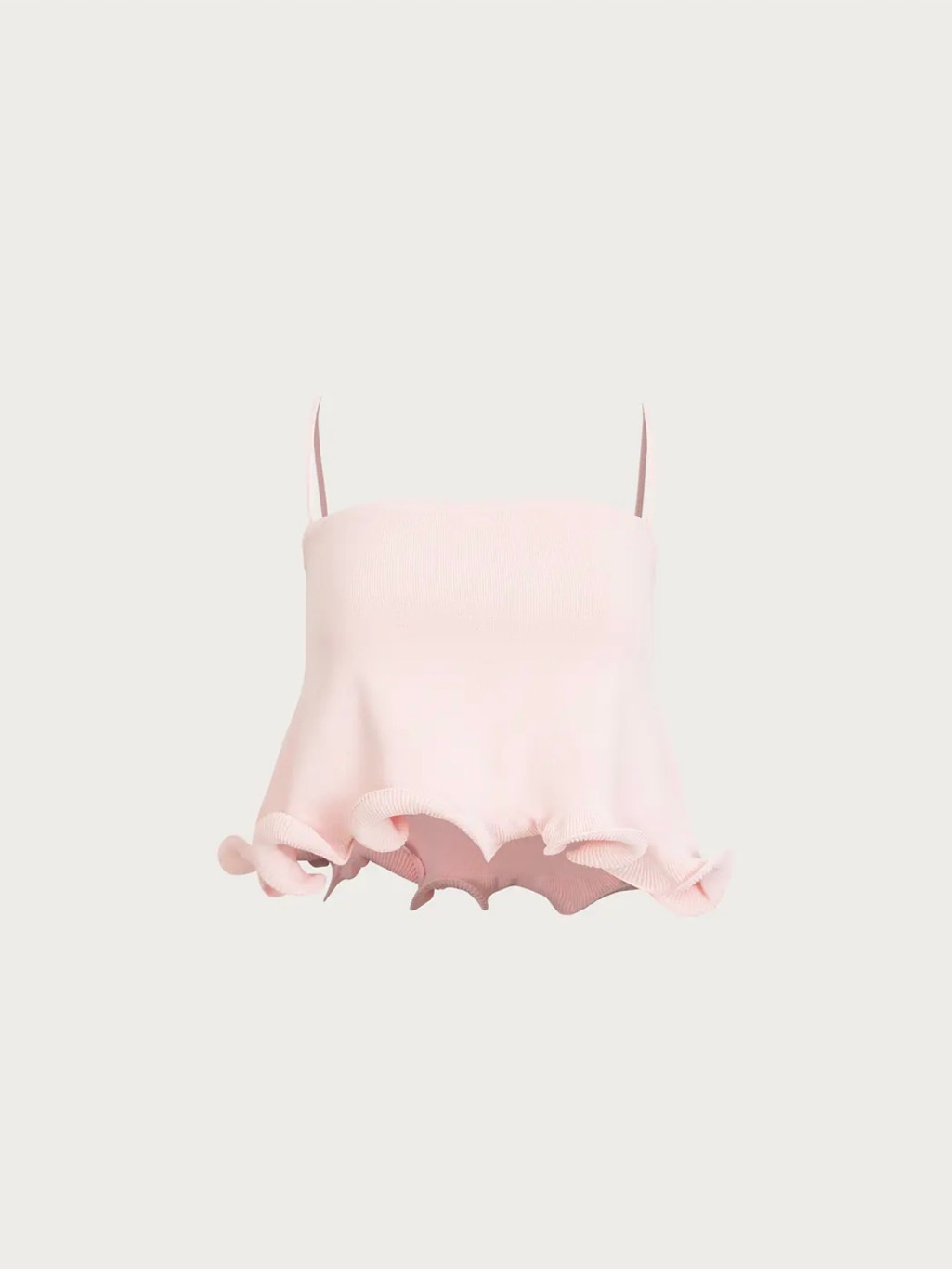 Same Los Angeles Pink Ruffle Hem Crop Top Nwt